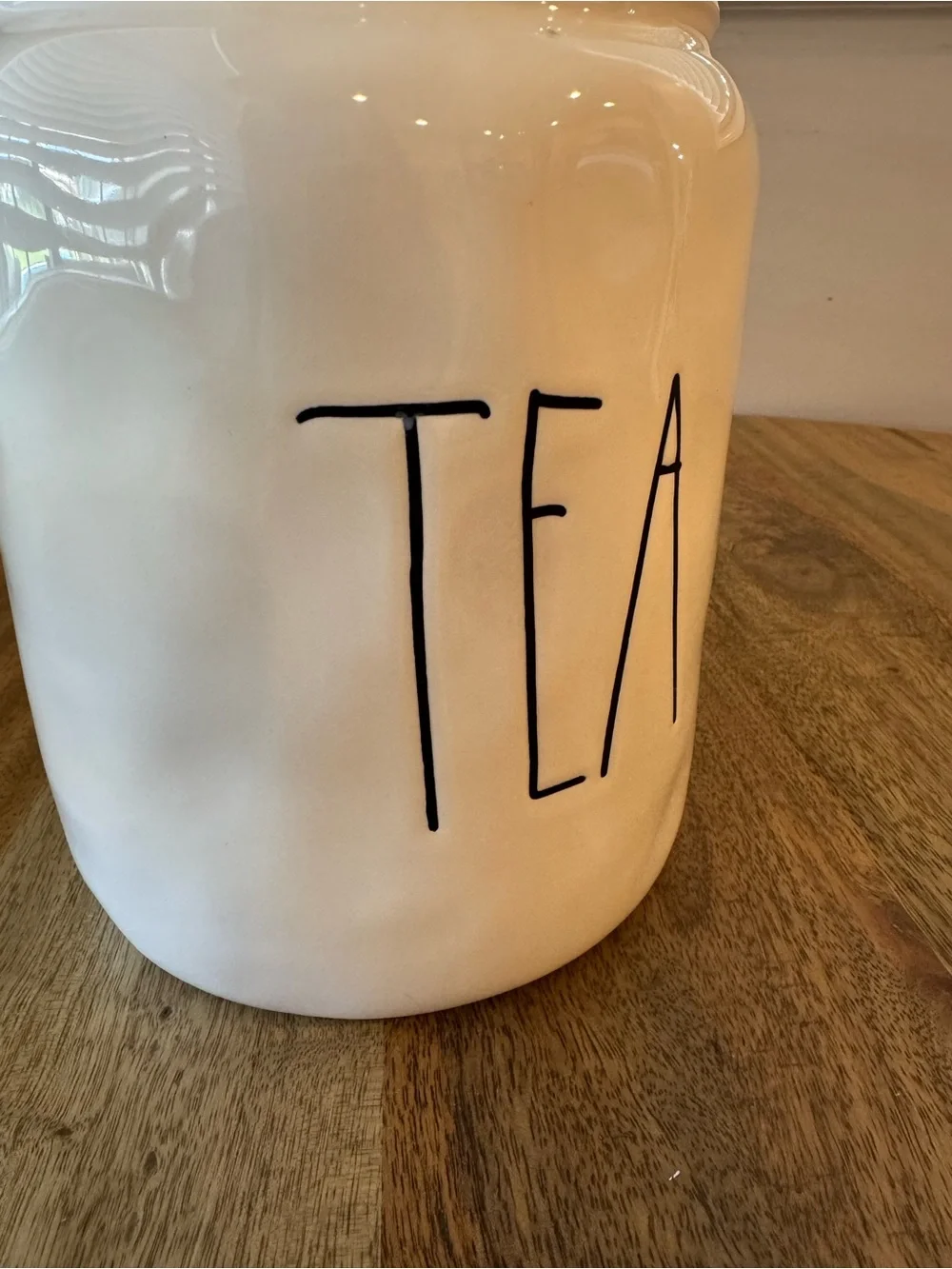 RAE DUNN | Magenta TEA Canister w/ Lid Vintage Artisan Collection White Ceramic